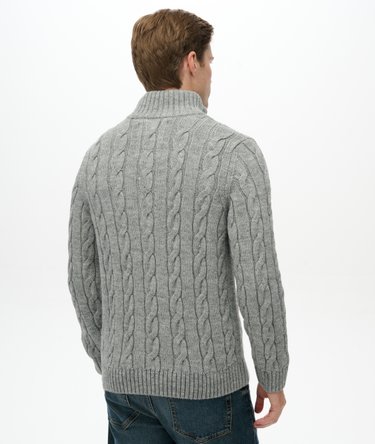 Jacob Cable Knit Half Zip Jumper Image 5