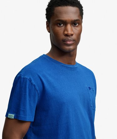 Klassisches Baumwoll-Leinen T-Shirt mit Tasche Image 4