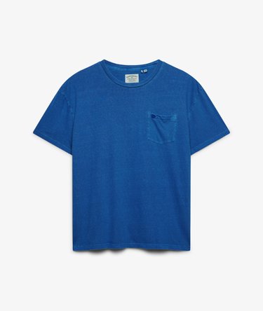 Klassisches Baumwoll-Leinen T-Shirt mit Tasche Image 6