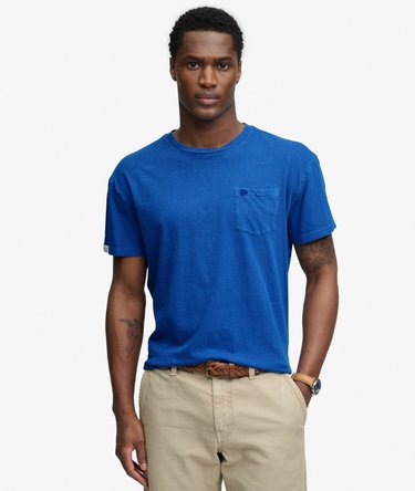 Klassisches Baumwoll-Leinen T-Shirt mit Tasche Image 1