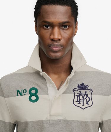 Double Emblem Stripe Rugby Top Image 4