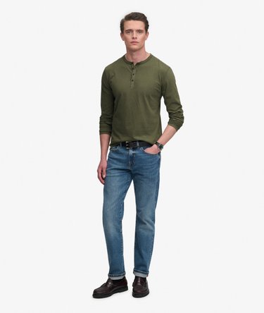 Haut &agrave; col tunisien en jersey flamm&eacute; &agrave; manches longues Image 3