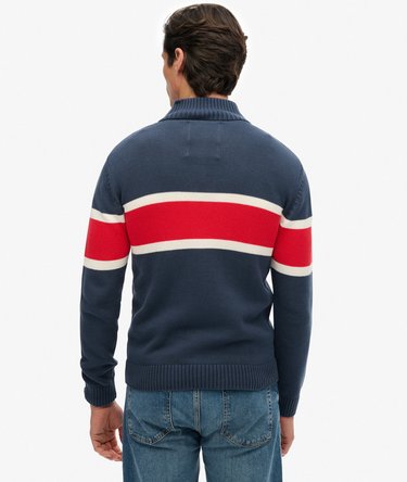 Cotton Stripe Half Zip Knit Image 4