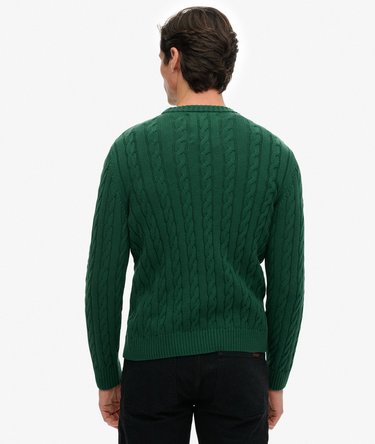 Cotton Cable Knit Crew Jumper Image 4