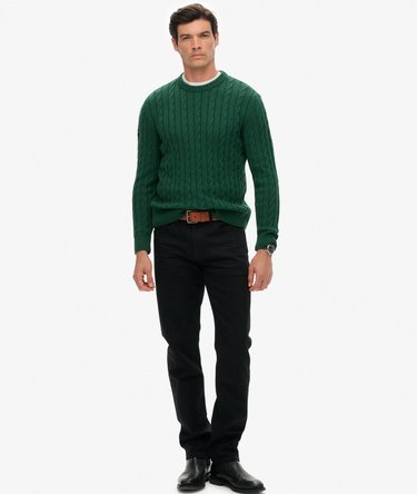 Cotton Cable Knit Crew Jumper Image 2
