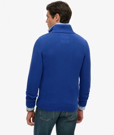 Cotton Half Zip Knit Jumper Image 4