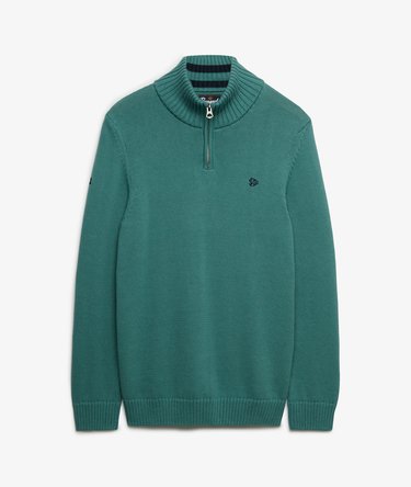 Cotton Half Zip Knit Jumper Image 5