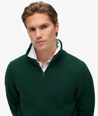 Cotton Half Zip Knit Jumper Image 3