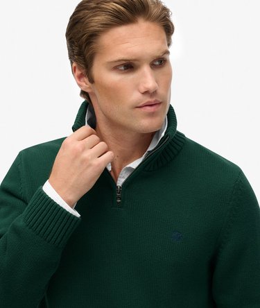Cotton Half Zip Knit Jumper Image 1
