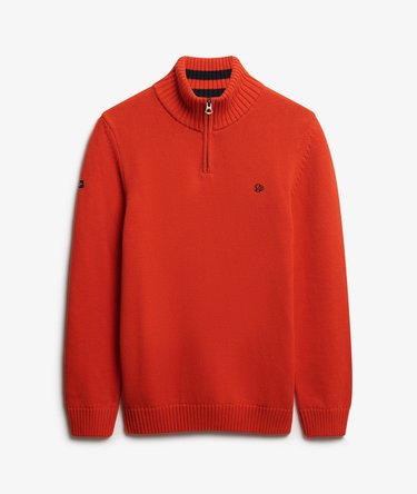 Cotton Half Zip Knit Jumper Image 5
