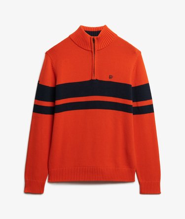Cotton Stripe Half Zip Knit Image 5