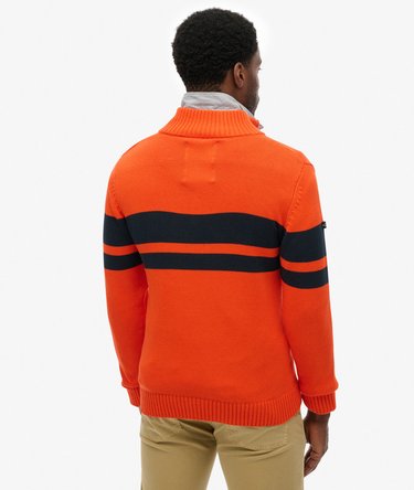 Cotton Stripe Half Zip Knit Image 4