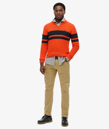 Cotton Stripe Half Zip Knit Image 2