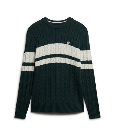 Cotton Stripe Cable Jumper Image 5