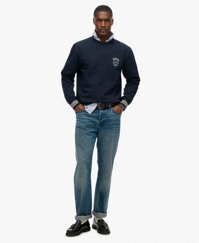 mens Athletic Club Crew Sweatshirt in NAUTICAL NAVY | Superdry US