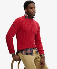 Cotton Cable Knit Crew Jumper