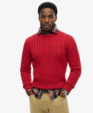 Cotton Cable Knit Crew Jumper
