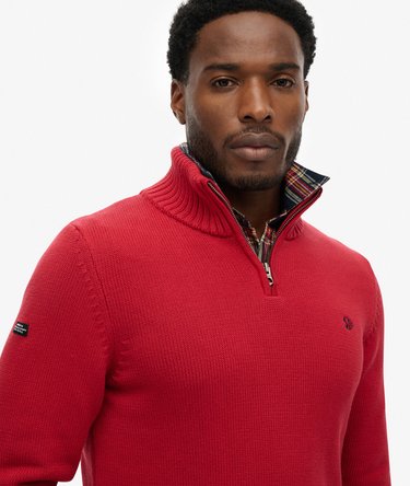 Cotton Half Zip Knit Jumper Image 3