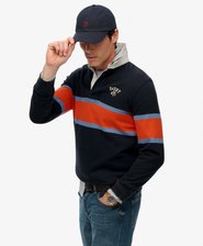 Vintage Athletic Stripe Rugby Top