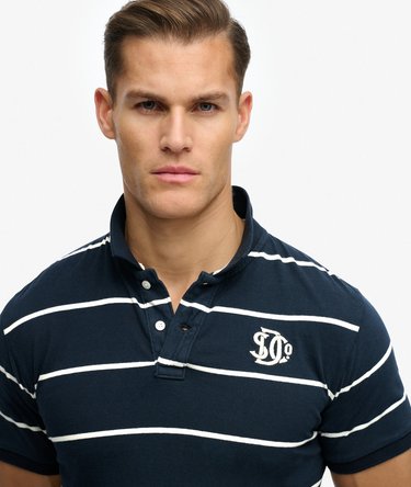 Vintage Stripe Jersey Polo Shirt Image 3