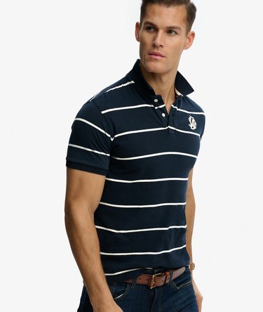 Vintage Stripe Jersey Polo Shirt Image 1