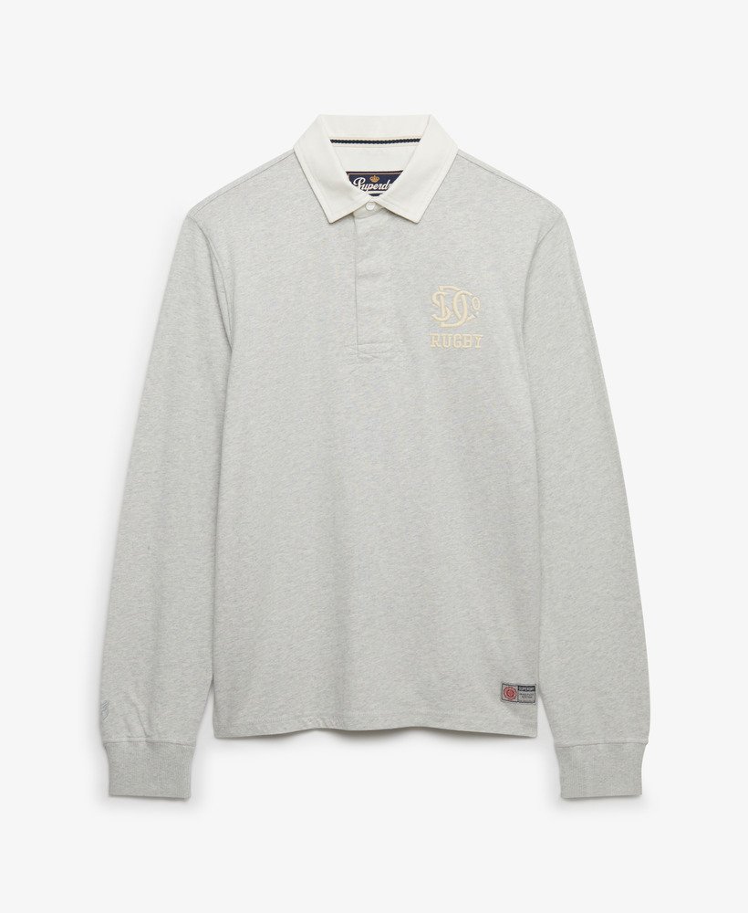 mens Vintage Athletic Jersey Rugby Top in Cadet Grey Marl | Superdry UK