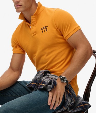 Vintage Athletic Embroidered Polo Shirt Image 1