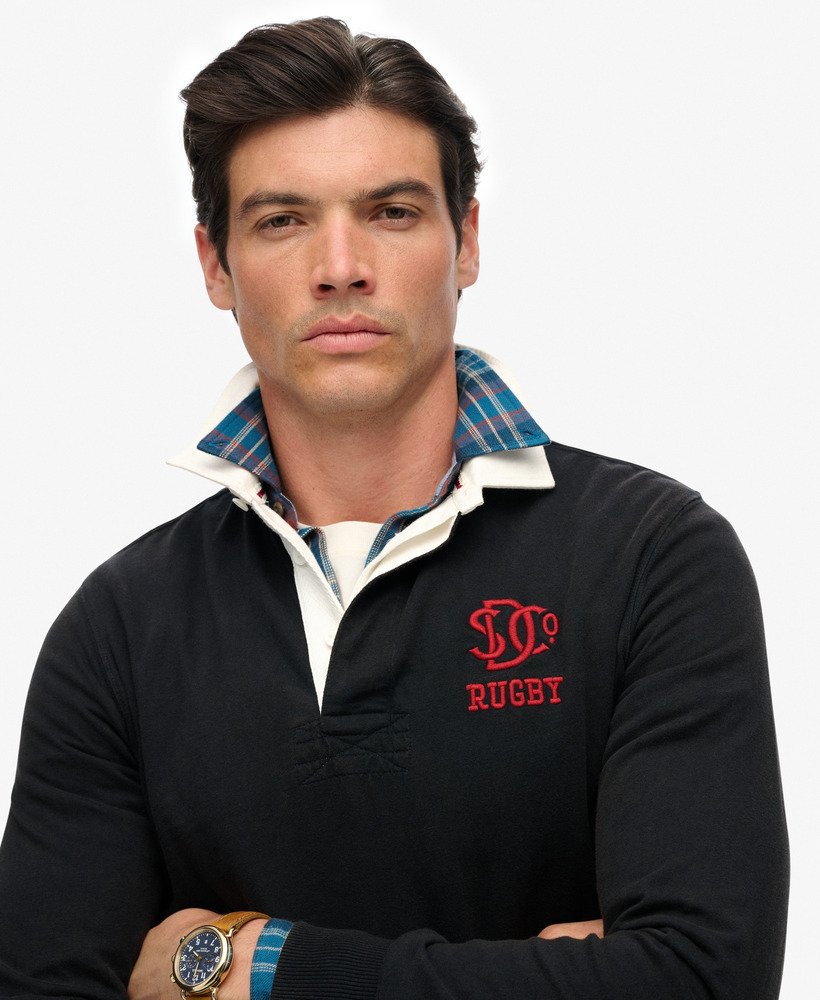 mens Vintage Athletic Jersey Rugby Top in Eclipse Navy | Superdry UK