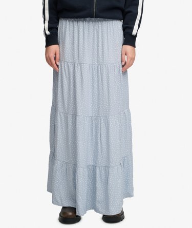 Woven Tiered Maxi Skirt Image 3