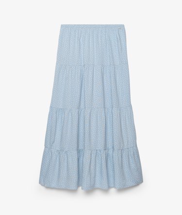 Woven Tiered Maxi Skirt Image 8