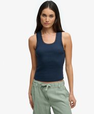 Camiseta de Tirantes con Ribete de Encaje