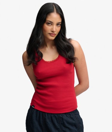 Vintage Lace Trim Vest Image 1