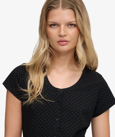 Mini Abito con Bottoni a Manica Corta Image 4