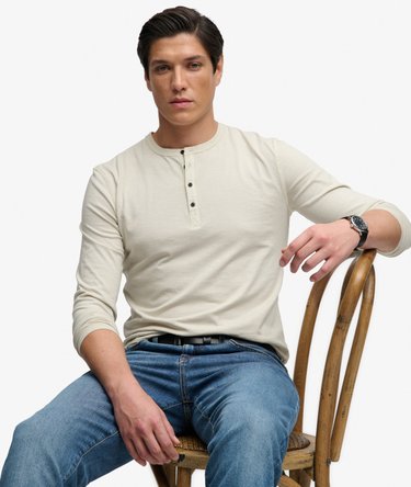 Slub Long Sleeve Jersey Grandad Top Image 2