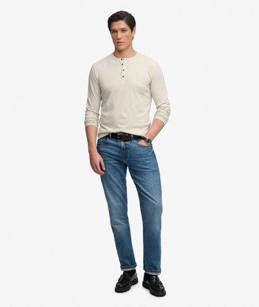 Slub Long Sleeve Jersey Grandad Top Image 3