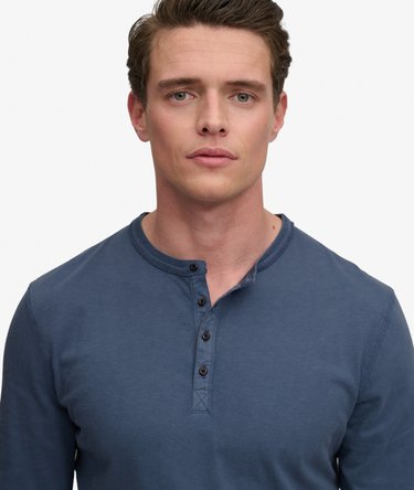 Slub Long Sleeve Jersey Grandad Top Image 4