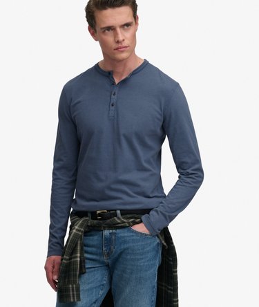 Slub Long Sleeve Jersey Grandad Top Image 2