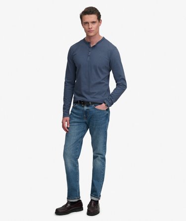 Slub Long Sleeve Jersey Grandad Top Image 3