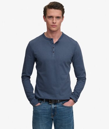 Slub Long Sleeve Jersey Grandad Top Image 1