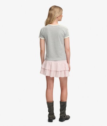 Printed Tiered Mini Skirt Image 6