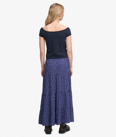 Woven Tiered Maxi Skirt Image 6