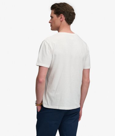 Katoenen Linnen V-hals T-shirt Relaxed Pasvorm Image 5