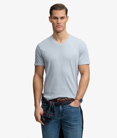 Classic Cotton Linen V-Neckline T-Shirt Image 1