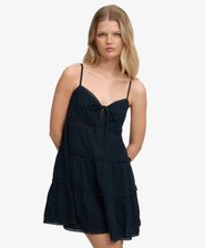 Gestuftes Cheesecloth-Minikleid