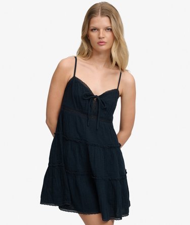 Cheesecloth Tiered Mini Dress Image 1