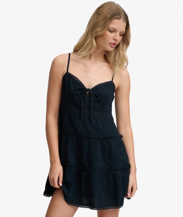 Cheesecloth Tiered Mini Dress Image 2