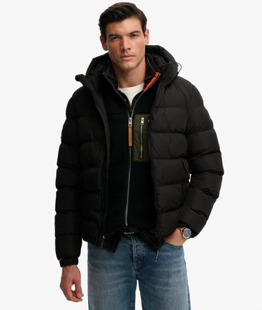 Hooded Sports Puffer Jacket Image 1