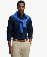 Camisa Popelina Manga Larga Cuello Italiano