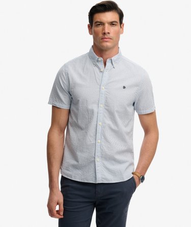 Chemise &agrave; manches courtes en seersucker classique Image 1