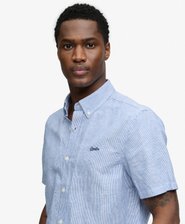 Chemise Lin Coton Manches Courtes Coupe D&eacute;contract&eacute;e